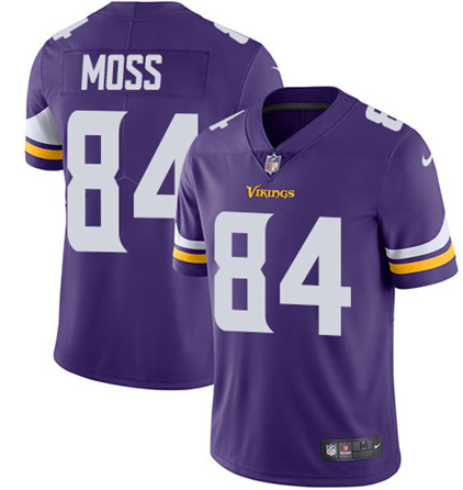 Men's Minnesota Vikings #84 Randy Moss Purple Vapor Untouchable Limited Stitched NFL Jersey